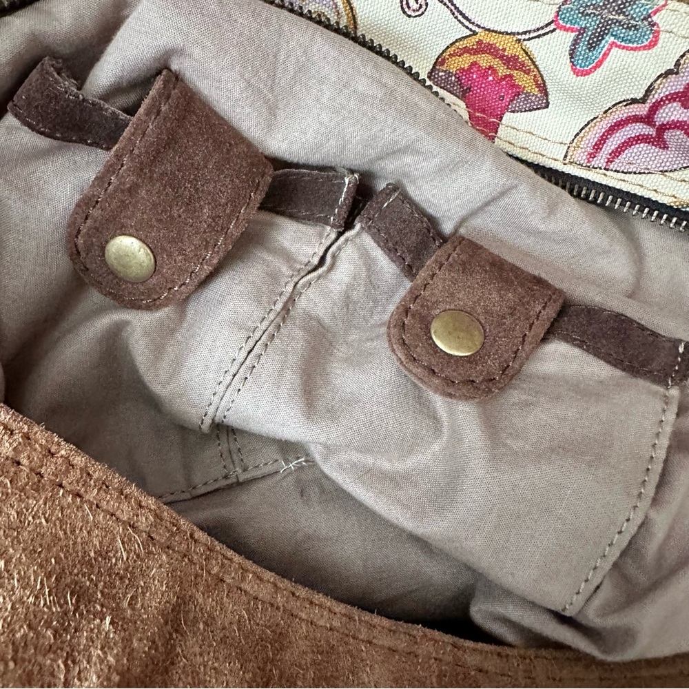 Lucky Brand Floral Patterned Canvas and Suede Tote Bag - Picture 8 of 16